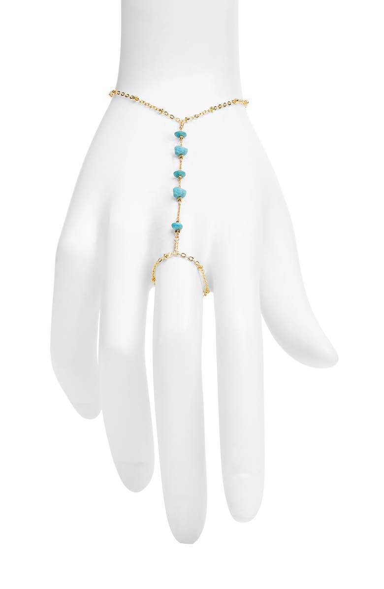 VIDAKUSH Turquoise Stone Hand Chain, Main, color, 
