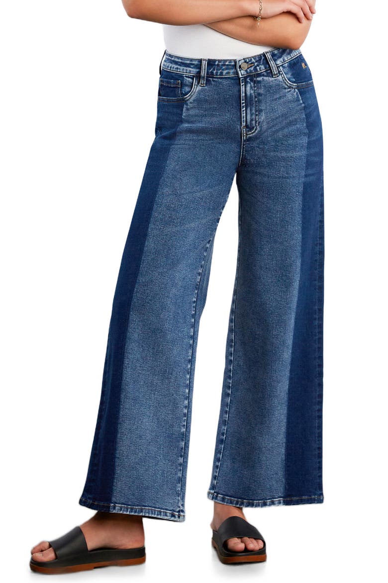 Relaxed Wide Leg Jeans, Alternate, color, 2 TONE BLUE
