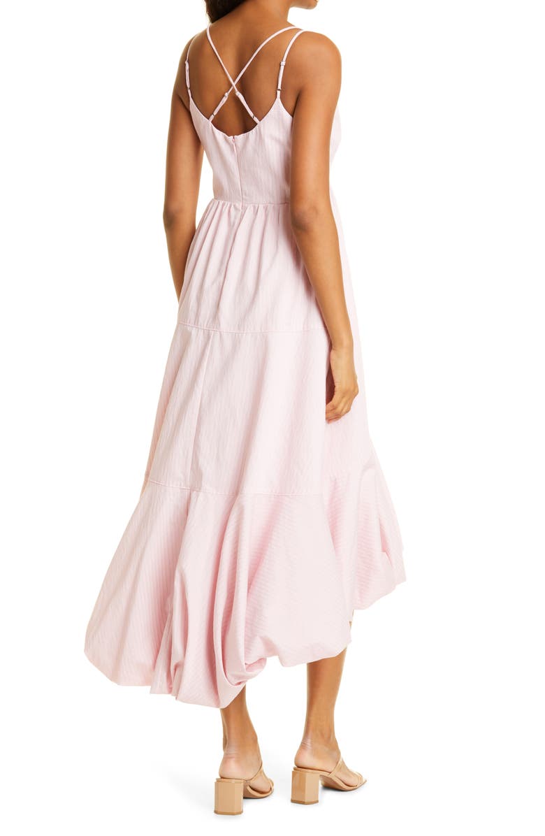 Cinq à Sept Sofia Stripe High-Low Effie Dress, Alternate, color,