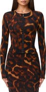 Naked Wardrobe Tortoiseshell Print Long Sleeve Cardigan