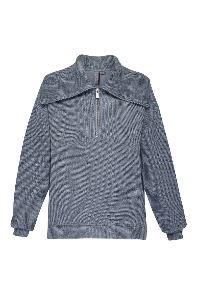 Restful Bouclé Half Zip Pullover, Alternate, color, STEEL BLUE