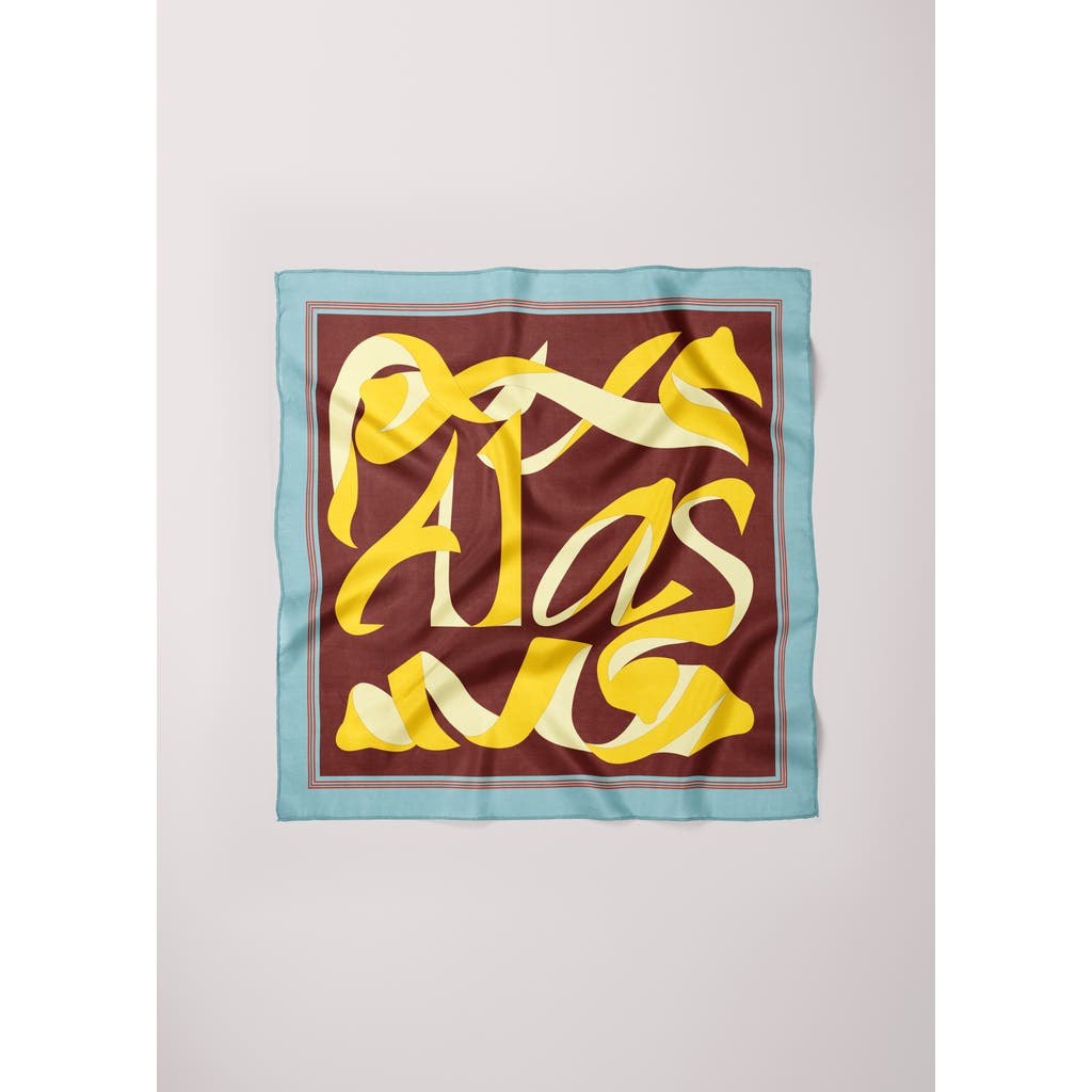 Alas X-large Printed Silk Scarf In Brown