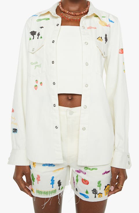 The All My Exes Embroidered Denim Shirt