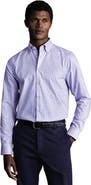 Charles Tyrwhitt Check Non-Iron Button-Down Oxford Slim Fit Shirt Single Cuff