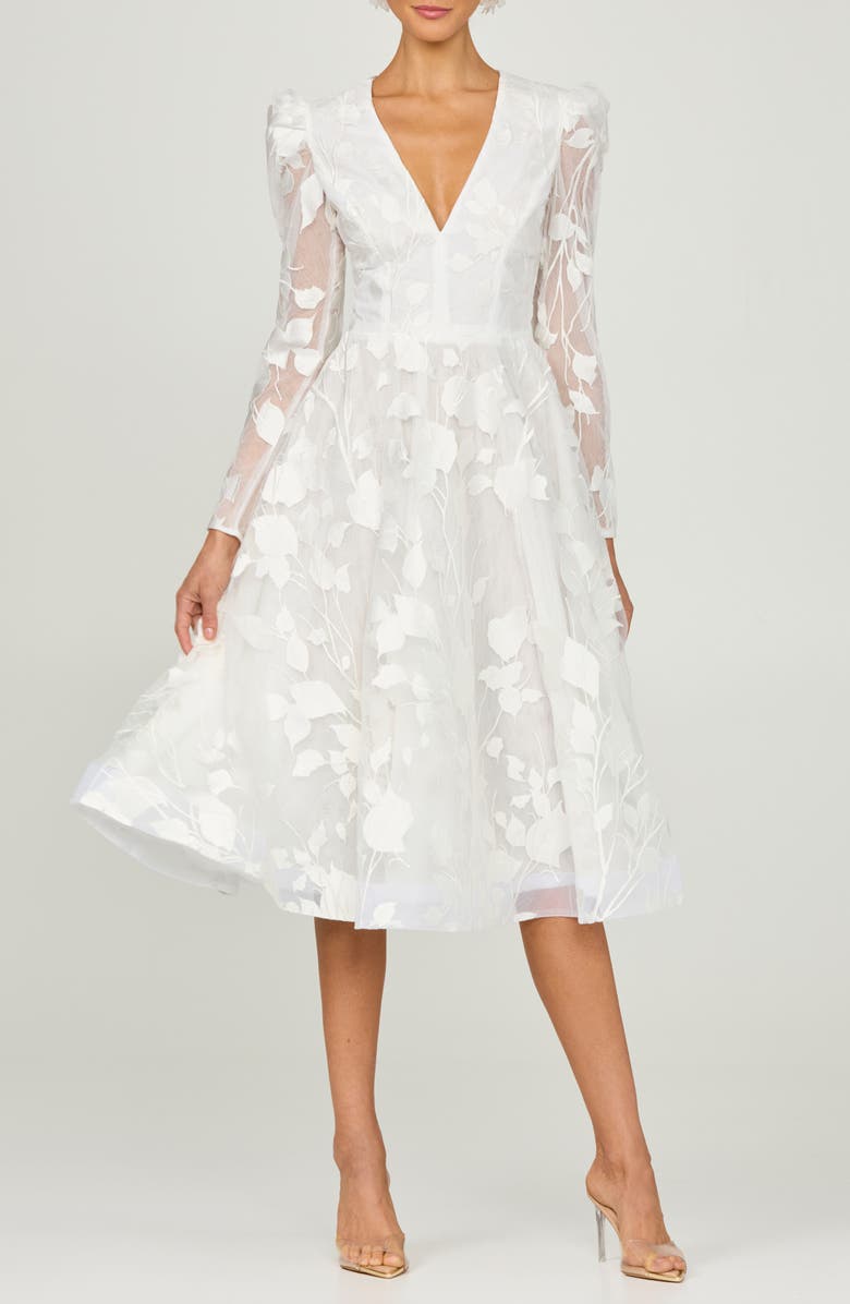 HELSI Parker Embroidered Long Sleeve Cocktail Dress, Main, color, Off White