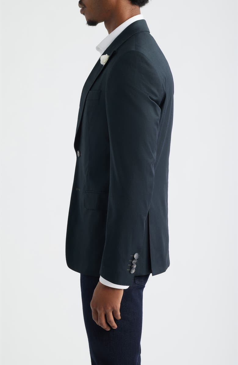 BOSS Huge Wool Blend Peak Lapel Sport Coat, Alternate, color, Open Green