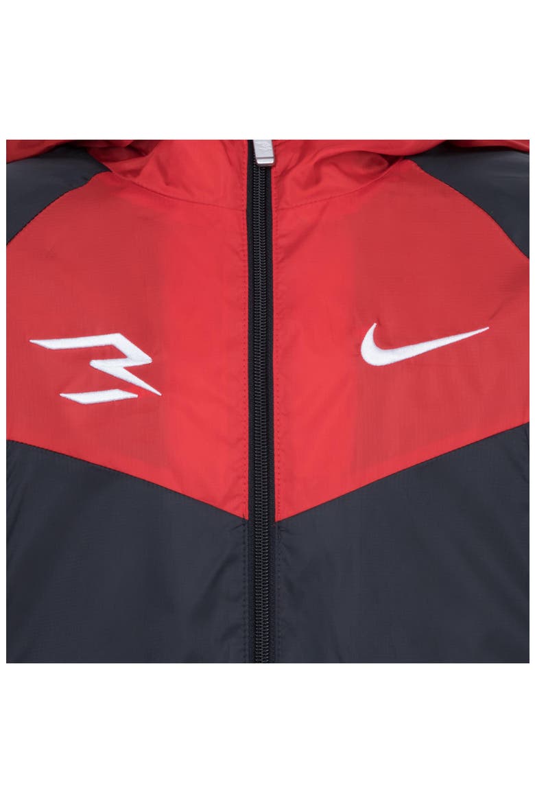 Kids' Fleece Lined Windrunner Jacket, Alternate, color, BLACK UNIVERSITY RED