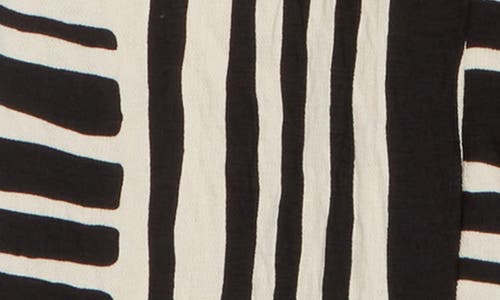 Melloday Abstract Print Wide Leg Pants In Black Ivory