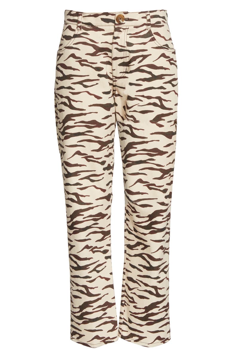 Rejina Pyo Sofia Tiger Stripe Ankle Straight Leg Jeans, Alternate, color, 