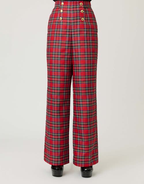 Smak Parlour Wide Leg Sailor Pants In Red