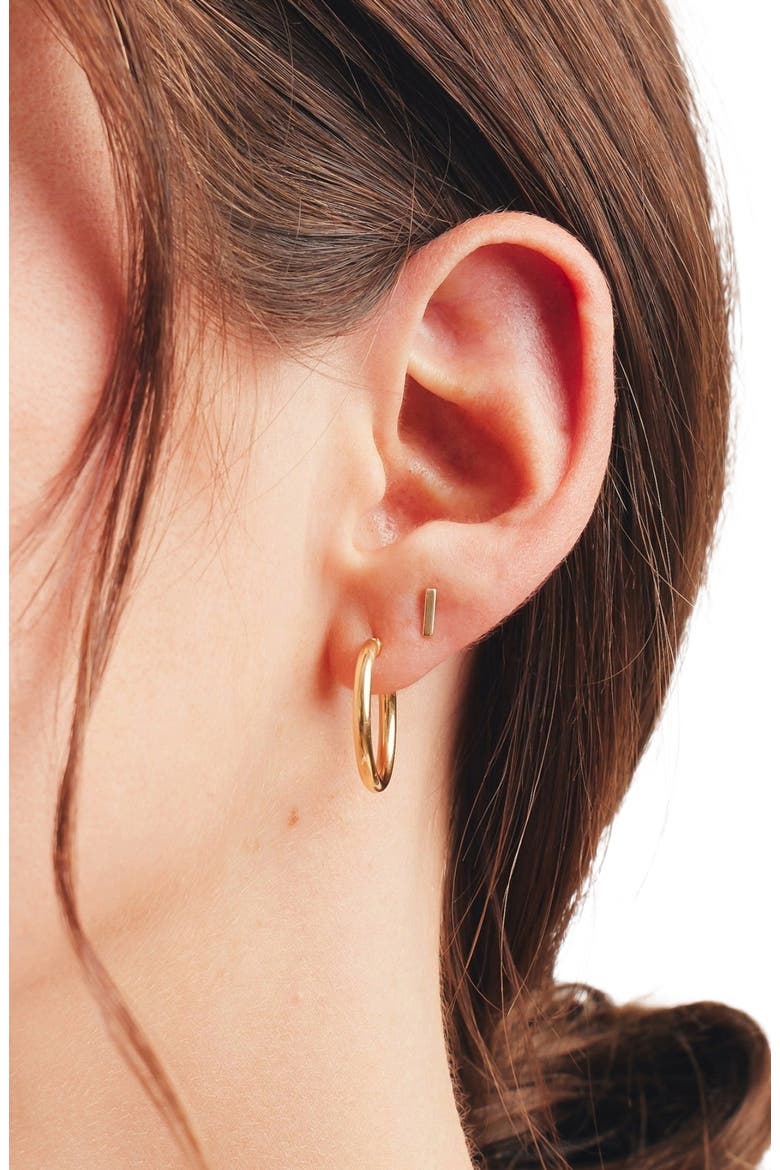 14k Bar Stud Earring, Alternate, color, 14k Solid Gold - Single