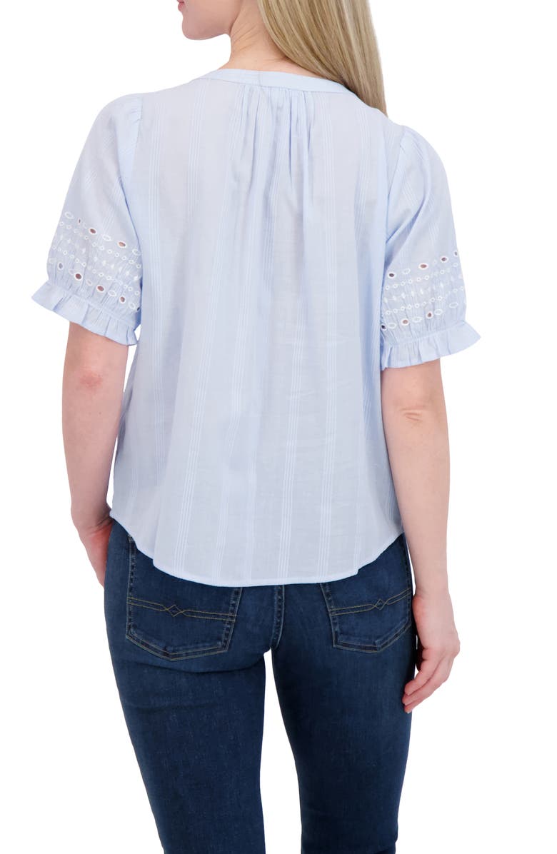 Lucky Brand Puff Sleeve Button-Up Shirt, Alternate, color, Chambray Blue