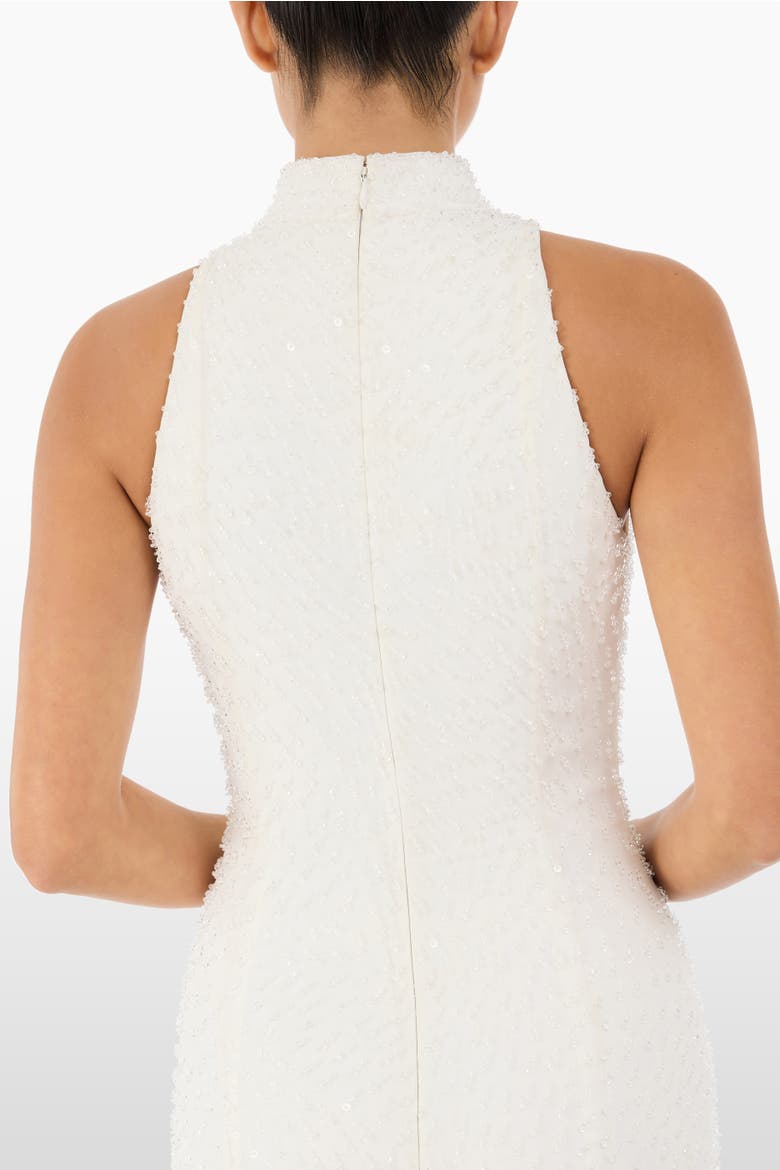 Mischief Embellished High-Neck Maxi Dress, Alternate, color, Ivory