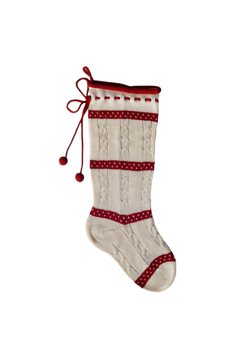 Melange Collection Cable-Knit Stocking with Laced Top, Main, color, 