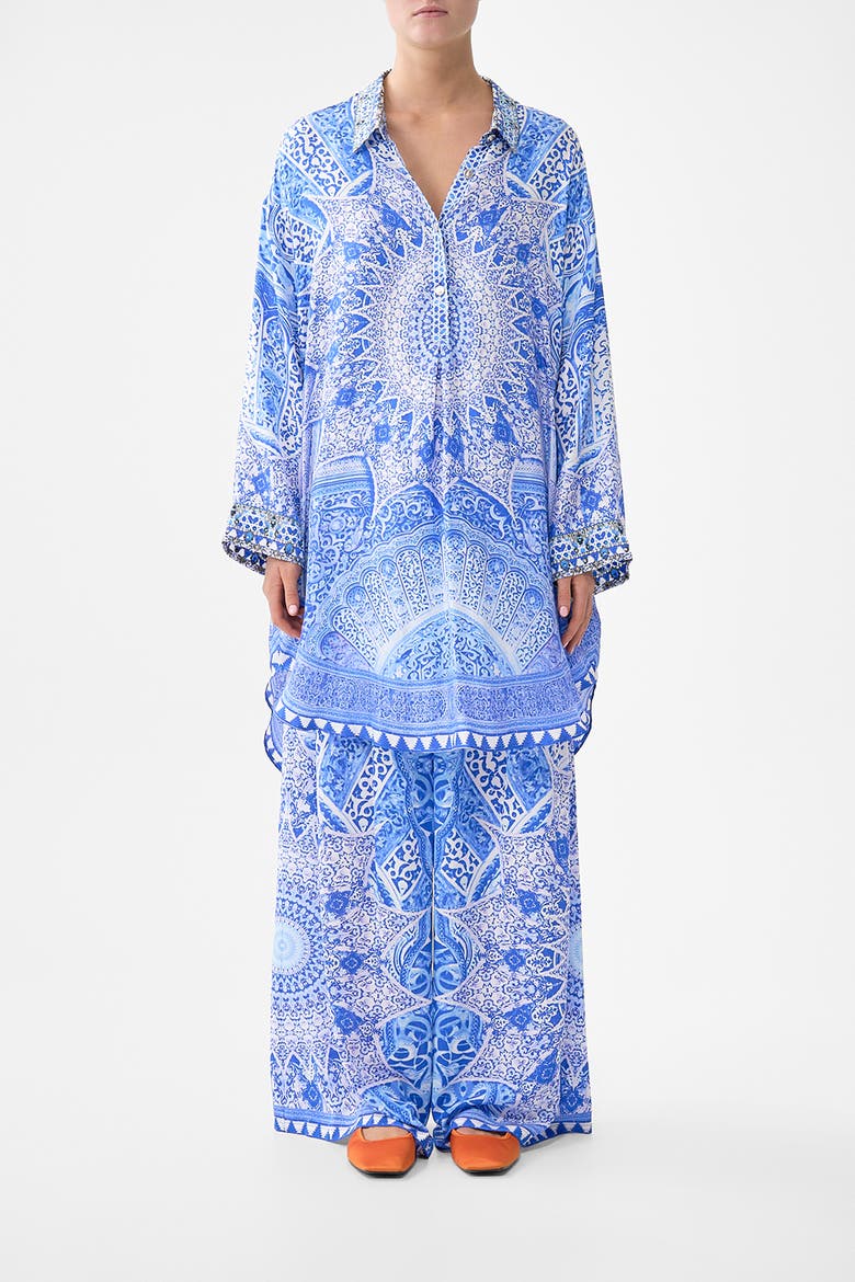 Relaxed High Low Shirt Dress, Main, color, The Bosphorous