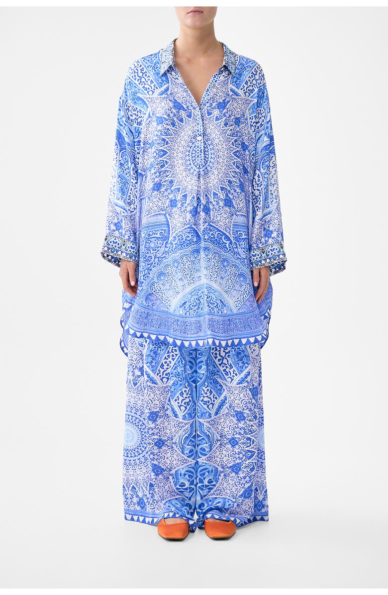 Camilla Relaxed High Low Shirt Dress, Main, color, The Bosphorous