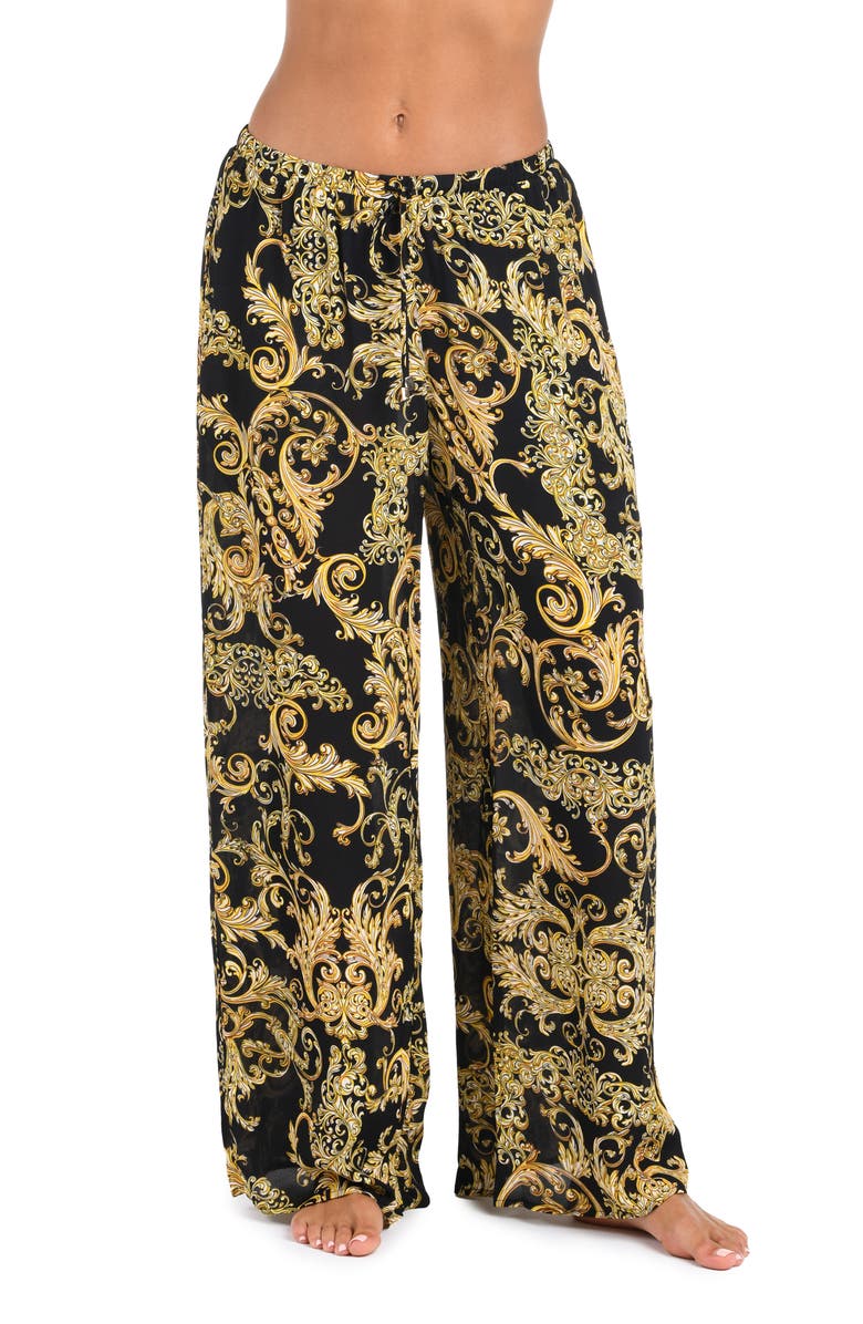 L'AGENCE Geraldine Baroque Wide Leg Cover-Up Pants, Main, color, 