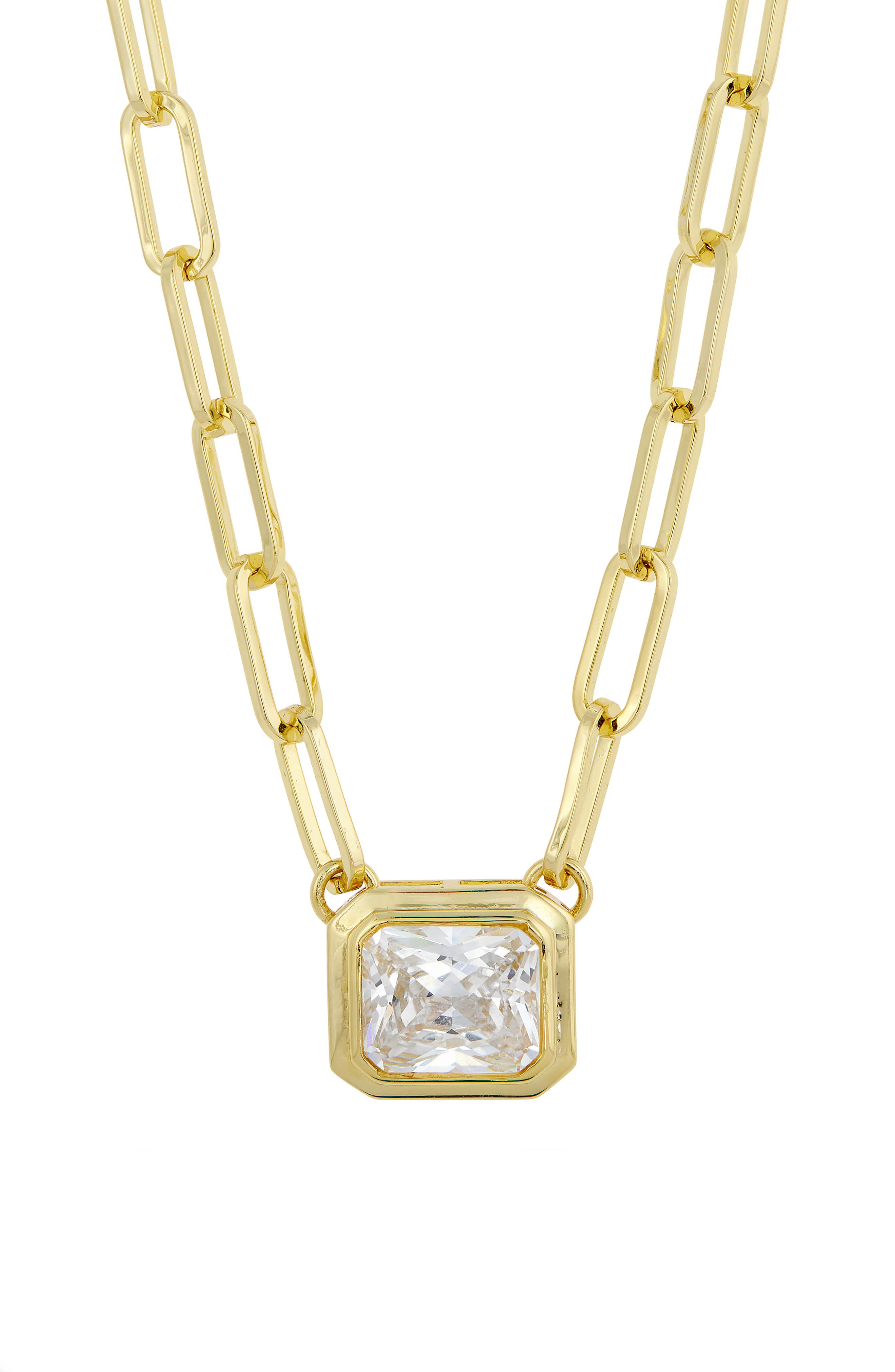 SAVVY CIE JEWELS Open Link Cubic Zirconia Pendant Necklace