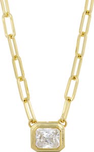 SAVVY CIE JEWELS Open Link Cubic Zirconia Pendant Necklace