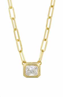SAVVY CIE JEWELS Open Link Cubic Zirconia Pendant Necklace