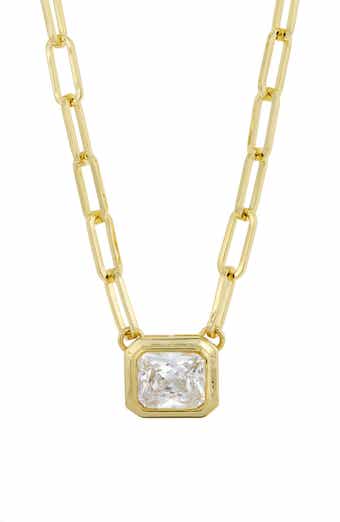 SAVVY CIE JEWELS Open Link Cubic Zirconia Pendant Necklace