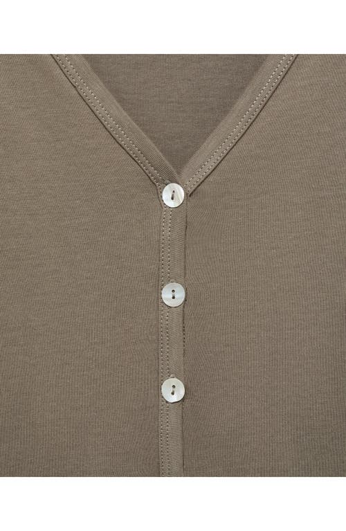 Mango Long Sleeve Cotton Nightgown In Green