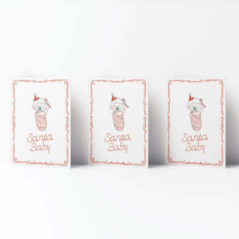 Santa Baby Winter/Holiday/Christmas Greeting Card Pack Sets (3 ct)