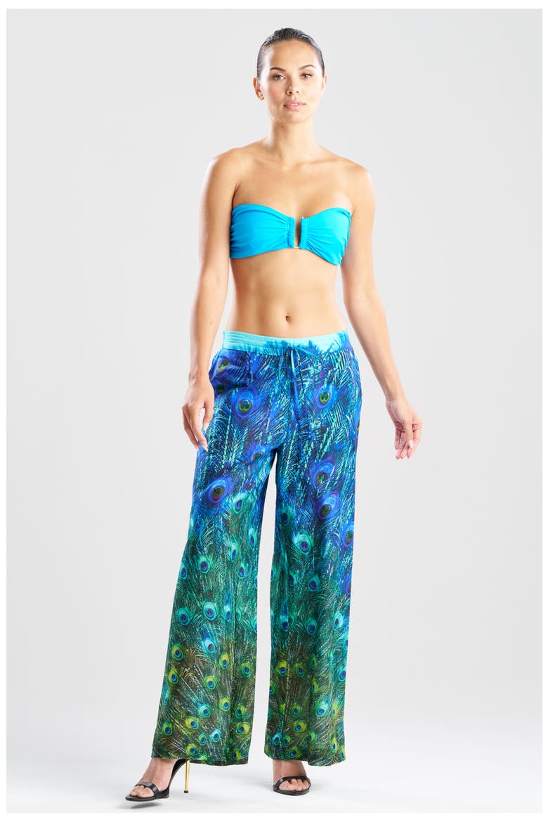 Peacock Cotton Voile Pants, Main, color, TEAL