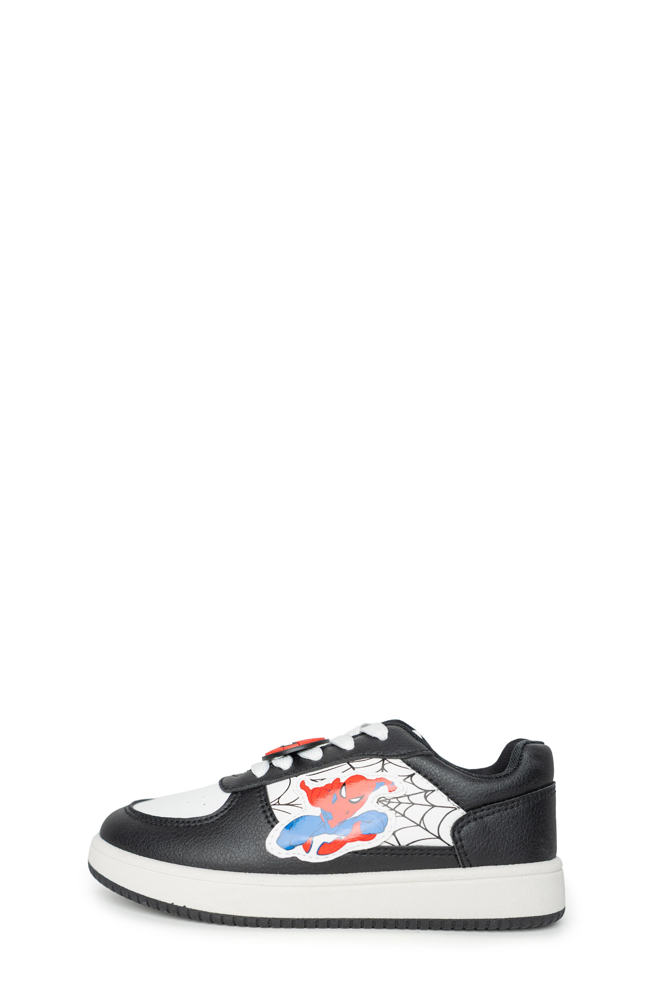 Kids' Spider-Man Court Sneaker, Alternate, color, WHITE/ BLACK