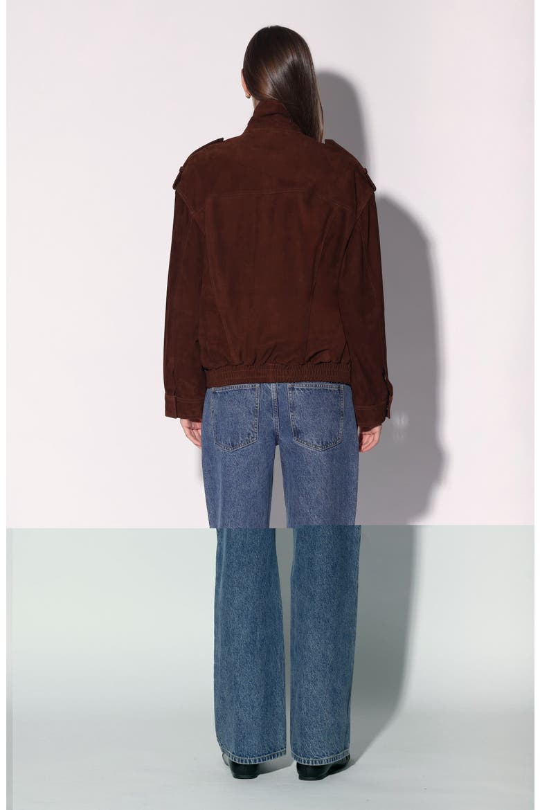 Astrid Jacket Suede Leather, Alternate, color, Brown