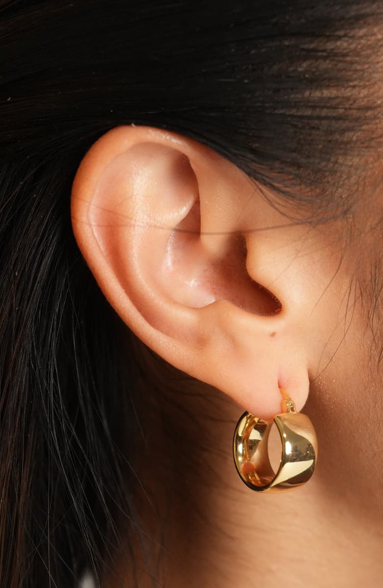 ARGENTO VIVO Wide Polished Hoop Earrings, Alternate, color, Gold