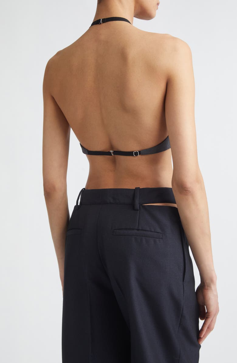 Jil Sander Adjustable Wool Poplin Halter Top, Alternate, color, Stone Grey