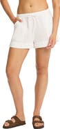 Sea Level Sunset Beach Cotton Gauze Cover-Up Shorts