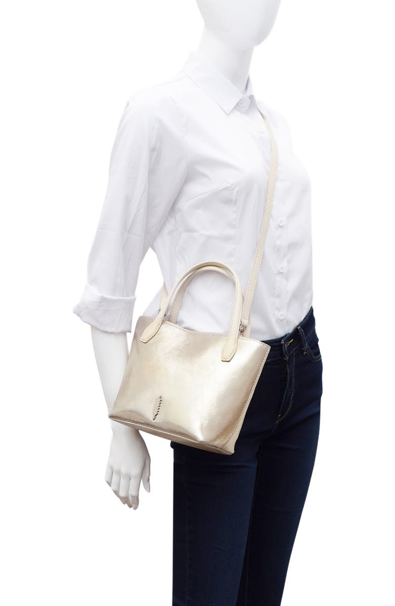 Thacker Asher Shimmer Leather Tote, Alternate, color, Champagne