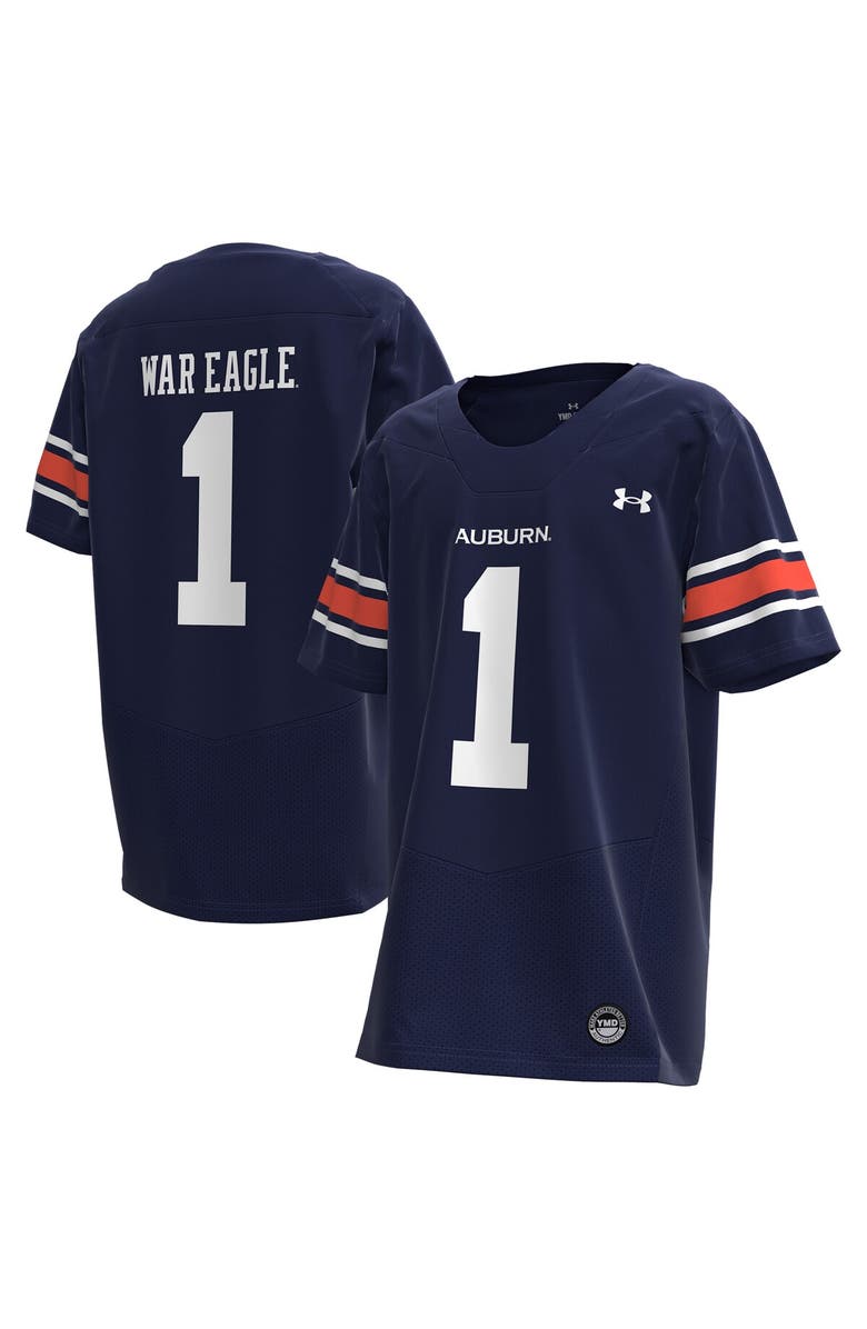 Under Armour Youth Under Armour #1 Navy Auburn Tigers Replica Football Jersey, Main, color,