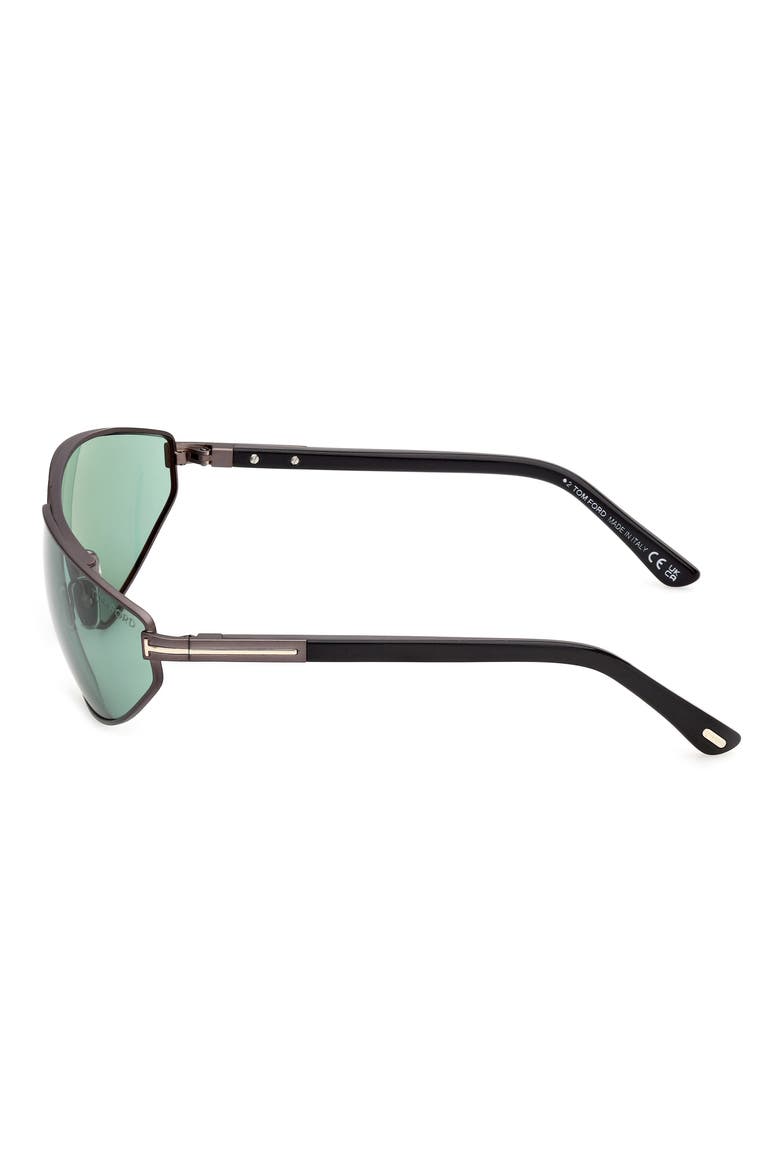 Parker 64mm Oversize Pilot Sunglasses, Alternate, color, MATTE DARK RUTHENIUM/ GREEN LENS