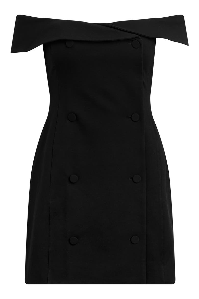 The Payback Off the Shoulder Minidress, Alternate, color, BLACK