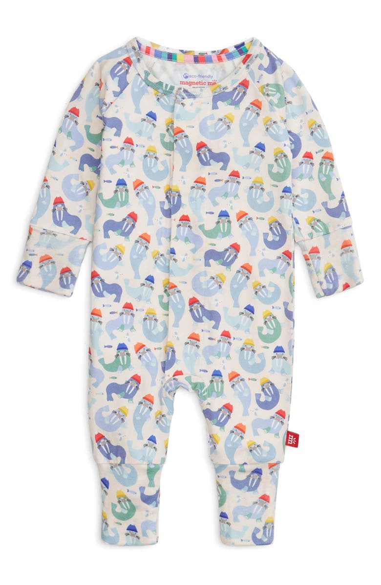 Magnetic Me Captain Wally Magnetic Closure Convertible Romper, Main, color, Blue