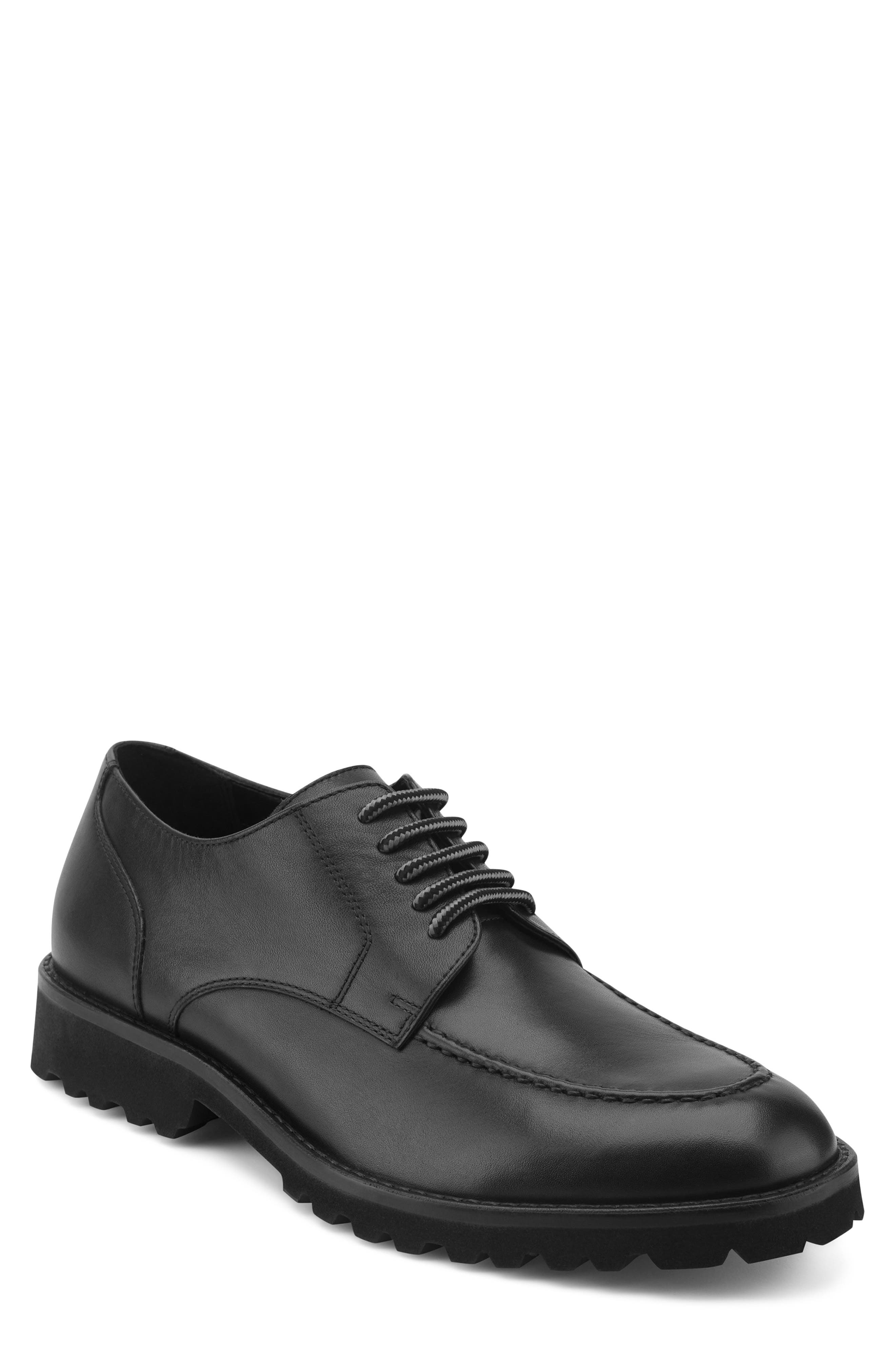 Rosco Moc Toe Derby, Main, color, BLACK NAPPA LEATHER