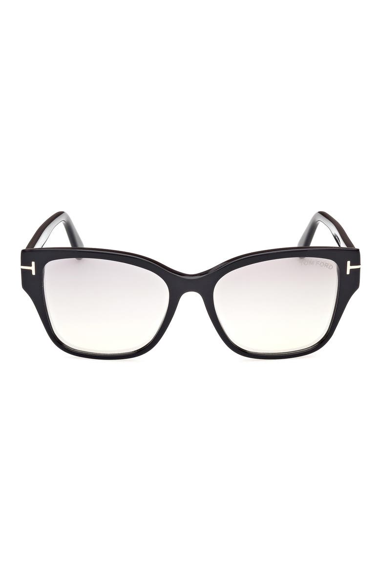 Elsa 55mm Butterfly Sunglasses, Main, color, BLACK ECO / T LOGO