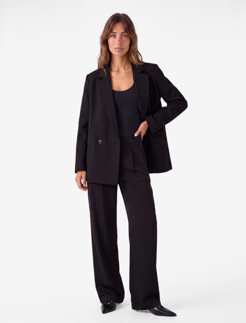 Long Sleeve Notched Lapel Oversized Blazer