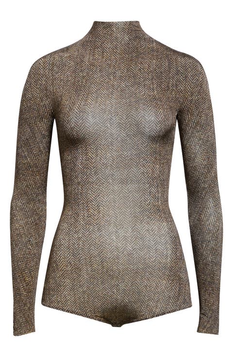 Printed Herringbone Bodysuit