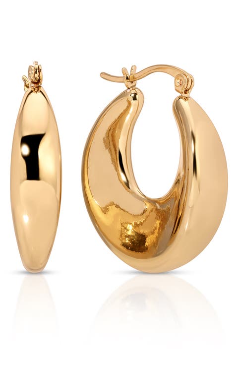 Smooth Crescent Hoop Earrings