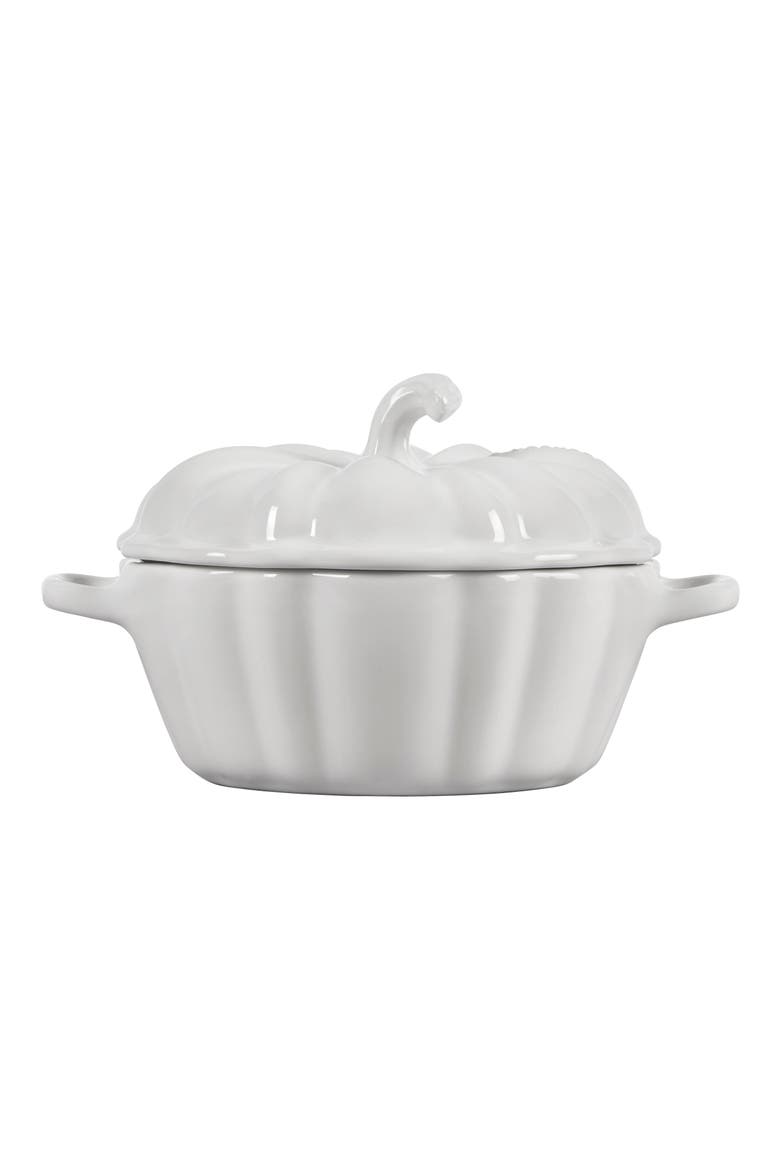 Figural Pumpkin Mini Baking Dish, Alternate, color, WHITE