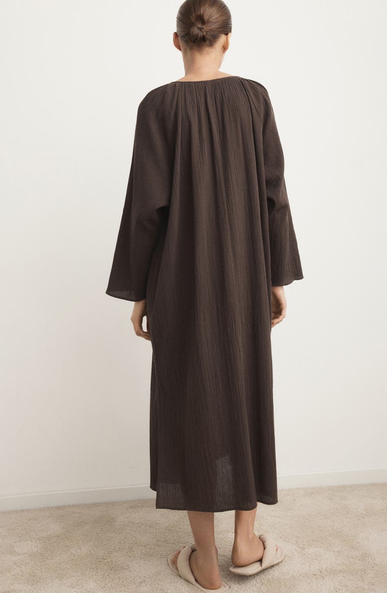 MANGO Gauze Nightgown, Alternate, color, Chocolate