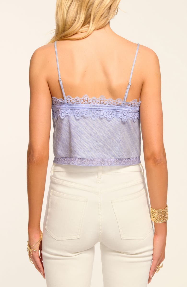 Ramy Brook Ayda Lace Trim Crop Camisole, Alternate, color, Bazaar Blue Linen