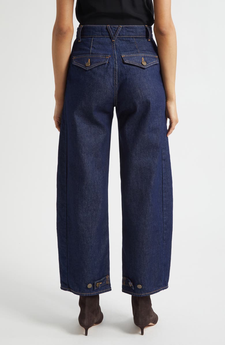 Veronica Beard Ryder High Waist Ankle Barrel Leg Jeans, Alternate, color, Indigo Rinse