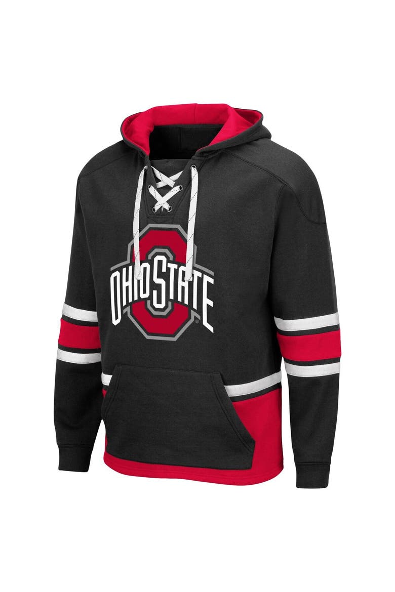 Men's Colosseum Black Ohio State Buckeyes Lace Up 3.0 Pullover Hoodie, Alternate, color, Black