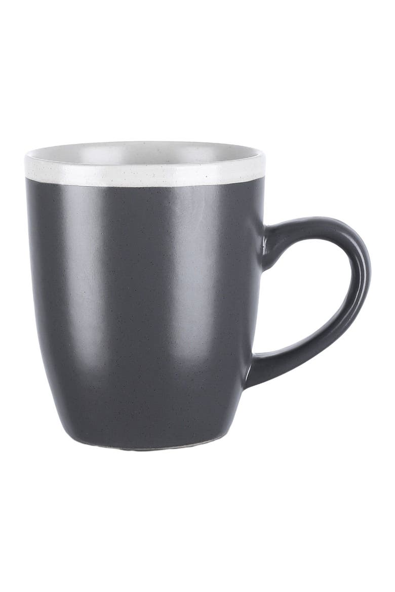 Serenity Stoneware 4-Piece Mug Set, Main, color, Dark Gray and Cream