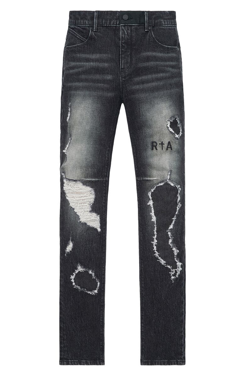 RtA Clayton Ripped Skinny Jeans, Main, color, Fray Noir